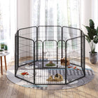 PawHut Heavy Duty 8-Panel Dog Playpen with Door for Multiple Dogs - 39" H-8-panel can be set up in a rectangle