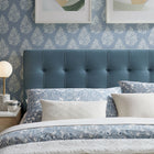 Modway Lily Stain-Resistant Performance Velvet King Size Headboard - Cadet Blue-Dense Foam Padding
