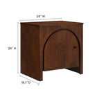Modway Appia Arched Door Nightstand - Walnut-MDF Construction