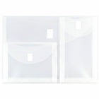 JAM Paper Enveloppes en plastique à 3 pochettes avec fermeture à velcro, 9 3/4 x 13 po, transparent, paquet de 10-Transparent