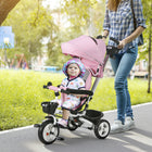 Qaba - Tricycle 6 en 1 pour tout-petits avec poignée de poussée parentale - rose-Siège bébé rotatif pour une surveillance facile des parents lors de la promenade 