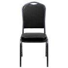 Flash Furniture – Chaise de banquet empilable Hercules à dossier en couronne, vinyle noir avec cadre à veine argent-Chaise de banquet multi-usages