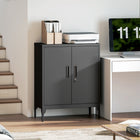 HOMCOM - Armoire de rangement en métal avec serrure - noir-Structure entièrement en acier robuste supportant jusqu'à 265 lb (120 kg) pour une fiabilité durable 