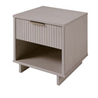 Manhattan Comfort Granville 18.11" Modern 1-Drawer Nightstand 2-Piece Set - Light Grey-Open Contemporary Mop Base Side Legs. Adding Seamless Fashion Design and Durability