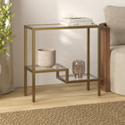 Hudson&Canal Lovett 24"W Rectangular Side Table - Brass-Features easy assembly