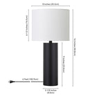 Hudson&Canal York 16" Tall Table Lamp with Fabric Shade - Blackened Bronze/White-Clean with a soft, dry cloth and no harsh chemicals or abrasive cleaning materials