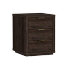 Manhattan Comfort Evelyn 20" Modern 3-Drawer Nightstand 2-Piece Set - Brown-Sleek, Horizontal Drawer Pulls for a Clean, Uncluttered Look