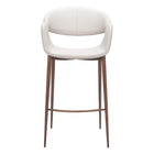 Zuo Limay Barstool - Beige/Walnut-Plush and durable faux leather fabric