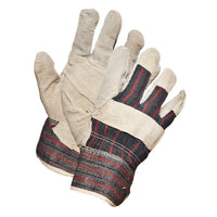 Forcefield Split Leather Patch Palm Gloves with Safety Cuff - One Size-General purpose, cotton, leather