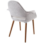 Modway Aegis Dining Armchair - Light Grey - 4 Pack-Medium brown wooden legs
