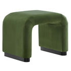 Modway - Koda Performance Velvet Tabouret en cascade - Vert mousse noire-Revêtement en velours de performance