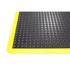 Edgewood Bubble Mat Safety Light Duty Domed Anti-Fatigue Mat - 2' W x 3' L x 5/8" D - Black/Yellow-Domed bubble top face style