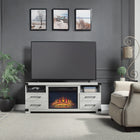 Manhattan Comfort Richmond 60" Modern Fireplace - Black and Grey - Set of 2-Recommended for up to a 56" TV
