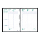Blueline - 2026 Agenda Timanager 5-jour hebdomadaire/mensuel 13 mois - 10-1/4 po x 7-5/8 po - Noir - Anglais-Reliure spirale double avec jaquette de vinyle souple Castillan noir