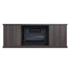 Manhattan Comfort Franklin 60" Modern Fireplace - Black and Brown - Set of 2-Warning: Do Not Touch Hot Surface. Keep Electrical Cords, drapery, furnishings, and Other Combustibles At Least 3 Feet Away From the Front of the Heater, and Away From the Side and Rear. UL. Certified. FCC Certified