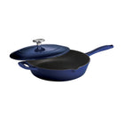 Tramontina Bestow 10" Enameled Cast Iron Skillet with Lid - Gradated Cobalt-Cast iron construction provides superior heat retention and distribution