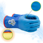 TEMRES Thermal Insulated Polyurethane Coated Rough Grip Seamless Glove - Knit Fleece Liner - Blue - Medium -Rough Grip