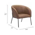 Zuo Quinten Accent Chair - Vintage Brown-6