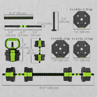 Soozier - Ensemble D’Haltères Réglables 4-En-1 - Ensemble De Poids Libres 44 Lb - Vert-Surface en plastique résistante, inodore et résistante à la rouille  