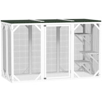PawHut 71" L Catio Outdoor Cat Enclosure - White-Suitable for indoor and outdoor use 