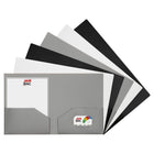 JAM Paper Heavy Duty Plastic Two-Pocket School Folders, Assorted, 6/Pack (383HBAasst)-Size: 9.5" x 12"