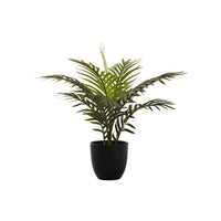 Monarch Specialties - Plante Artificielle - 20 po H - Palme - Mis En Pot - Touche Réelle - Feuilles Vertes - Pot Noir-Ajoutez une vivante explosion de verdure à votre espace avec cette plante de palmier artificielle intérieure de 20" de haut dans un pot noir