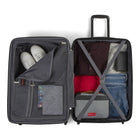 Swiss Mobility 3-Piece ABS Hardside Luggage Set - ABS - Black-Convenient Design: Each hard sided bag features a zipper-release expansion system that provides 20% more packing space, a dividing panel, practical mesh pockets and tightening straps organize and secure your personal items, the cases nest for easy storage
