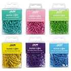 JAM Paper Colourful Standard Paper Clips - Regular 1" - Spring Assortment - 100/Pack - 6 Packs-Colours: Pink, Purple, Yellow, Teal, Lime Green, Baby Blue