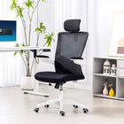 HOMCOM Ergonomic Office Chair with Adjustable Headrest - Black-90° flip-up armrests save space and slide easily under any desk