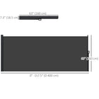 Outsunny Retractable Side Awning - 13' x 5' - Black-Powder-coated metal frame ensures durability
