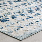 Modway Reflect Tamako Diamond/Chevron Moroccan Trellis Indoor / Outdoor Area Rug - 8 ft W x 10 ft L - Ivory/Blue-Fade, Stain and Water Resistant / Easy To Clean