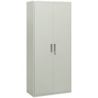 HOMCOM - Armoire de rangement en métal 71 po avec 2 portes - blanc-Armoire à cinq niveaux maximisant l'espace de rangement vertical 