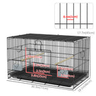 PawHut - Cage à oiseaux 18 po H avec plateau amovible, panneau inférieur en treillis, perchoirs en bois, balançoire-Son plateau amovible et sa grille inférieure facilitent le nettoyage 