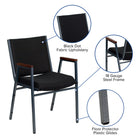Flash Furniture HERCULES Series Heavy Duty Black Dot Fabric Stack Chair with Arms-Cherry Capped Arms
