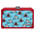 Vaultz Pencil Box - Sharks-Mesh pocket and elastic pencil band inside for organization