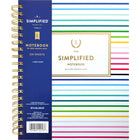 AT-A-GLANCE Emily Ley Hardcover Notebook - 240 Pages - 10" x 8" - Happy Stripes-Ruled white heavy weight paper