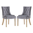 Modway Pose Performance Velvet Dining Chair - Grey - 2 Pack-Modern Accent Chair