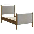 Modway Maven Twin Size Fabric Upholstered Platform Bed - Wheat Walnut-Wooden Bed Frame