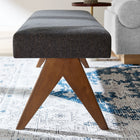 Modway Lyra 63" Fabric Upholstered Bench - Dark Grey-Versatile Design