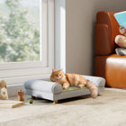 PawHut Small Pet Sofa - Grey-Suitable for dogs up to 11lbs (5kg) and 13.8" (35cm) in length 