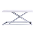 Rocelco PDR Portable Desk Riser With Easy-Lift Handle & Carry Case, White/Silver-Rises to 15" - Folds less than 1" thin