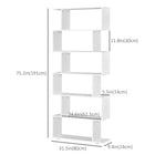 HOMCOM - Bibliothèque géométrique en bois à 6 niveaux - blanc-Surface blanche imperméable, résistante à l'humidité et facile à nettoyer 