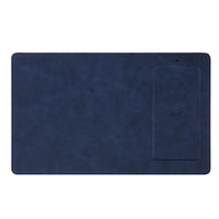 General Supply Goods + Co - Tapis de souris en similicuir PU avec chargeur Qi - Bleu Marin-Compatibles avec appareils et accessoires certifiés à la norme Qi