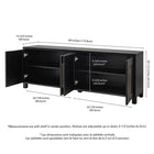 Hudson&Canal - Meuble TV Chabot pour téléviseurs jusqu'à 75" - Grain noir-Dimensions du produit : 15,75" L x 68" l x 24,5" H