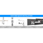 ShoppingAll Adjustable Single Monitor Standing Mount Extra Tall 31.5" Pole for Display up to 32" - White-9
