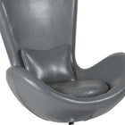 Flash Furniture Egg Series Grey Leather Side Reception Chair-Pillow Size: 12-13"W x 8-10"H x 2" Thick