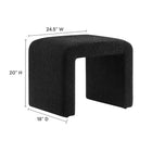 Modway Simba Boucle Fabric Waterfall Stool - Black-Nubby Texture