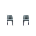 Manhattan Comfort - Lot de 2 chaises de salle à manger modernes Gansevoort 19 po en similicuir - étain-Chaise de salle à manger moderne pour salle à manger et usage de travail lot de 2