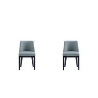 Manhattan Comfort - Lot de 2 chaises de salle à manger modernes Gansevoort 19 po en similicuir - étain-Chaise de salle à manger moderne pour salle à manger et usage de travail lot de 2