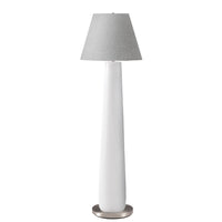 Monarch Specialties 9684 61"H Floor Lamp - White Resin/Grey Shade-Bring understated elegance to your space with this 61"h floor lamp, featuring a tall tapered white resin body accented with a sleek silver metal base